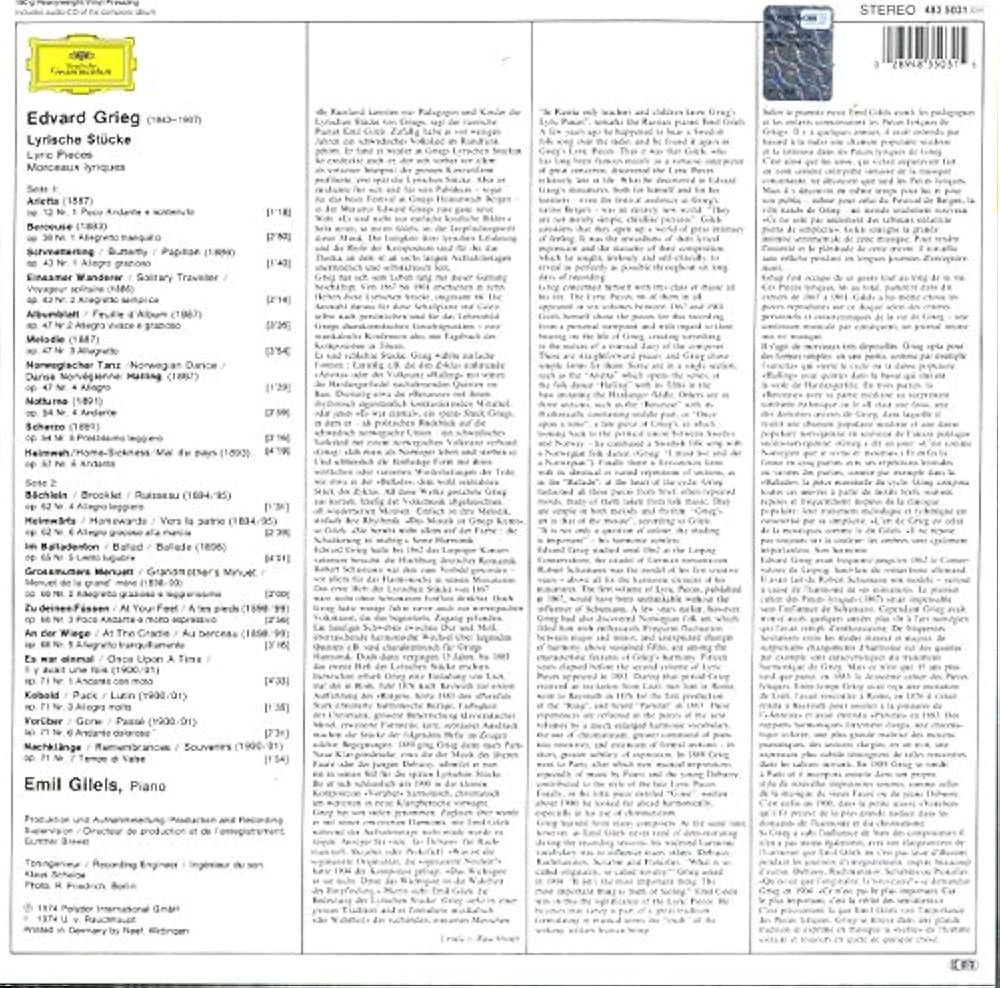 Amazon.com: Grieg: Lyric Pieces[LP]: CDs & Vinyl